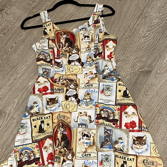 Retrolicious Dresses & Skirts - Retrolicious Vintage Cat Posters Skater Dress- Medium